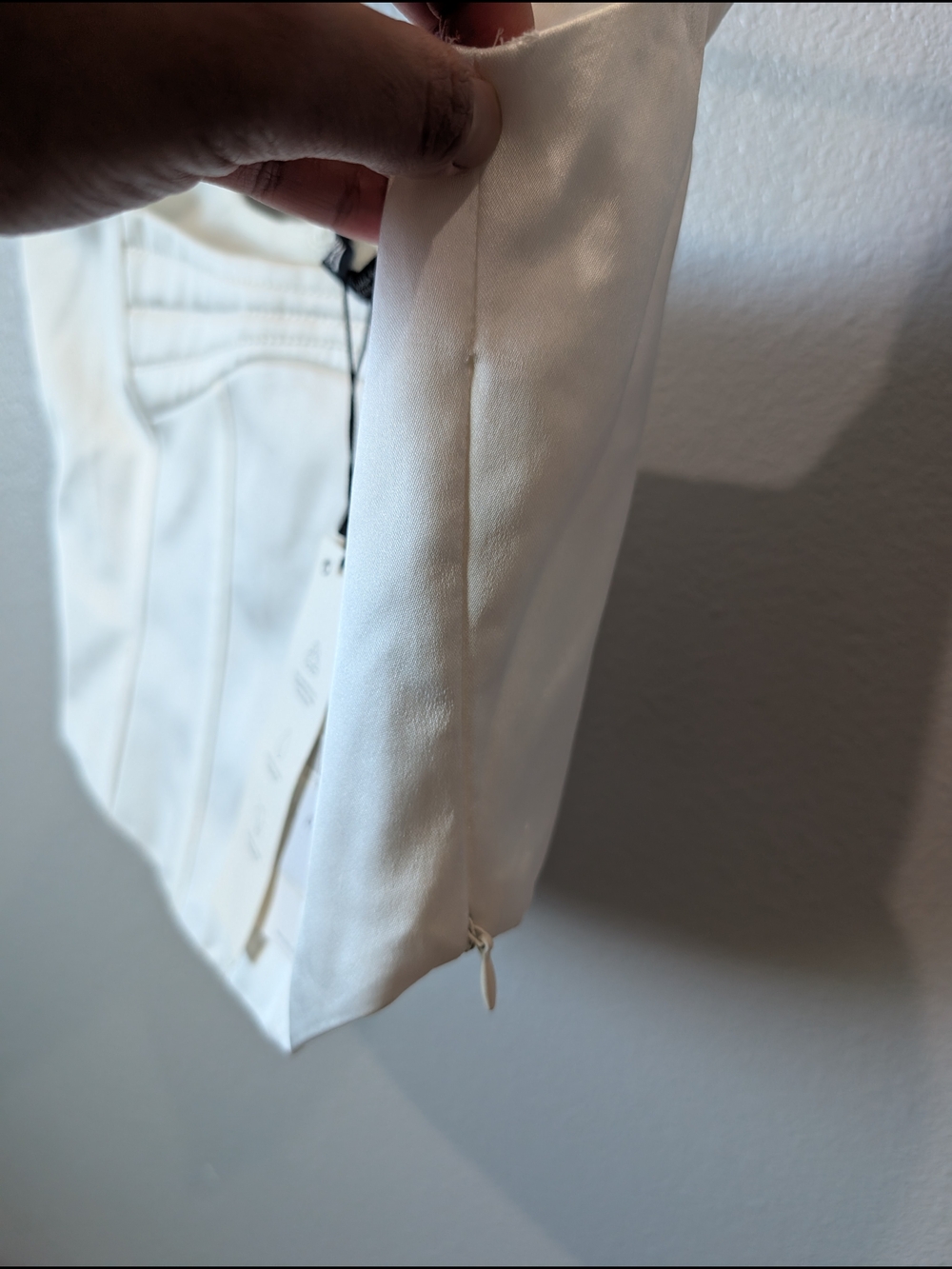 NWT Zara White Structured Square-Neck Corset Crop Top - Picture 4 of 5